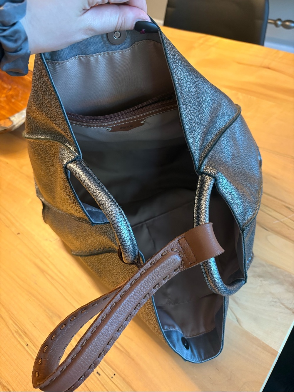 The Sak Los Feliz Large Tote Bag, Metallic Silver - Picture 7 of 16